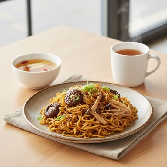 111. Braised E-Fu Noodle with Mushrooms 三菇干燒伊麵